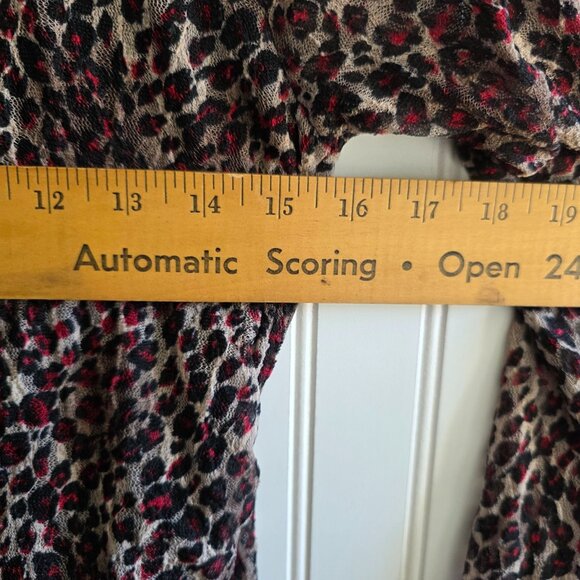 FDJ Womens Ruched Long Sleeve Top Small Leopard Print Comfortable Stretch New - Picture 8 of 9